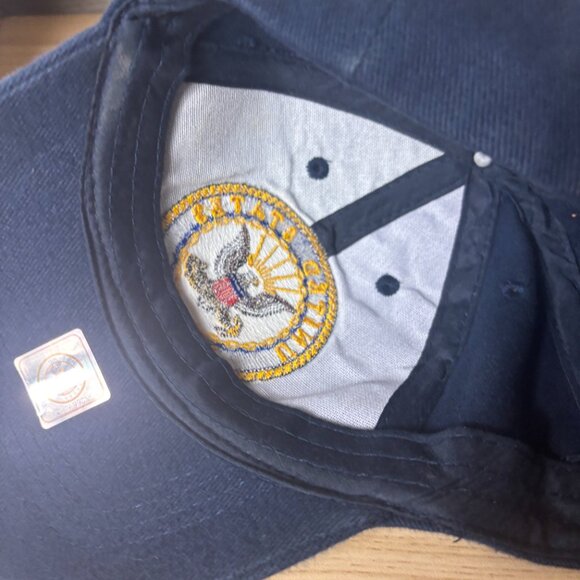 US Navy Hat Cap Strap Back Blue United States Adjustable - Picture 7 of 11